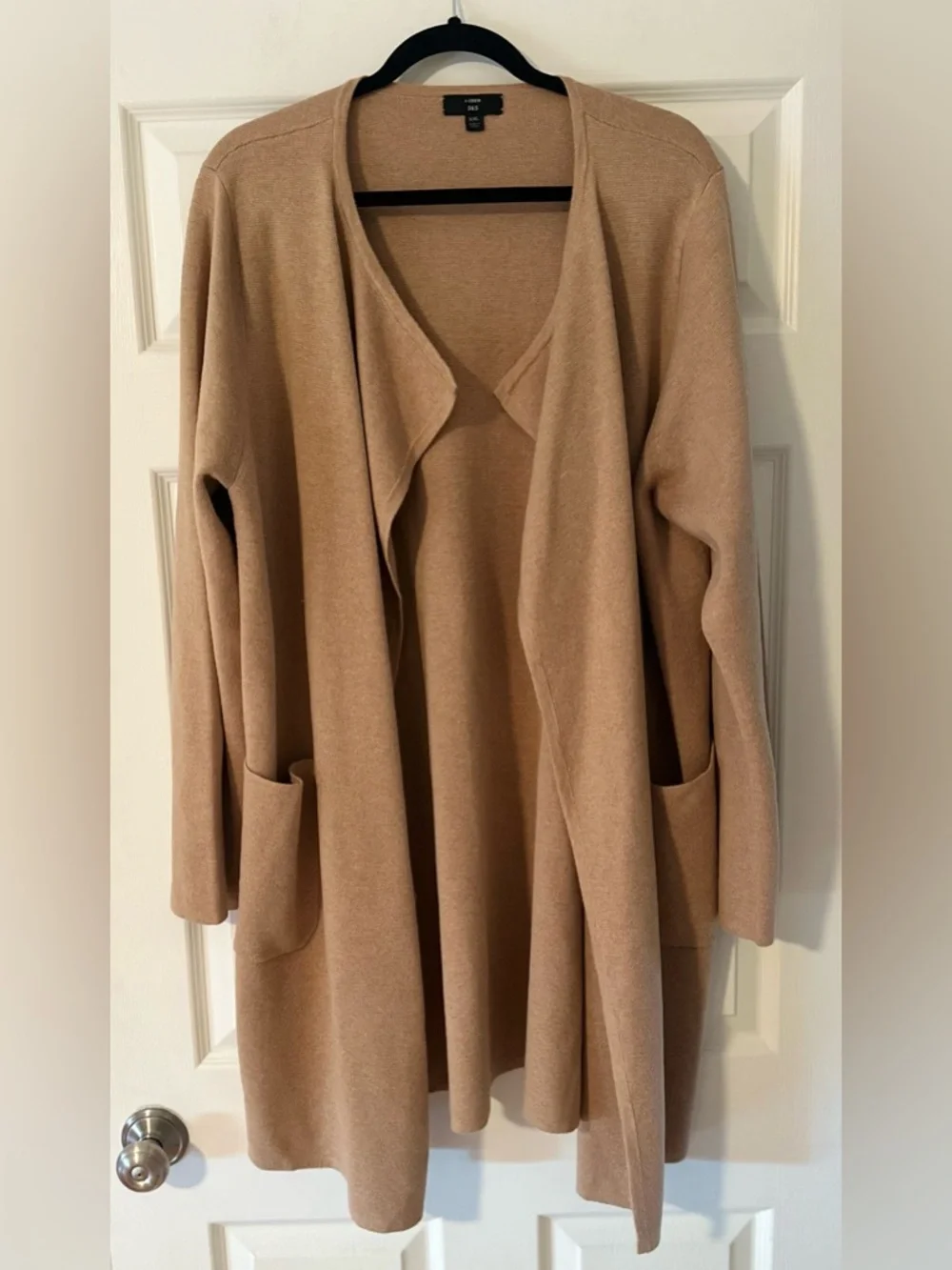 Women’s‎ Plus J. Crew 365 Merino Wool Blend Cardigan Classic Monochrome Tan XXL.